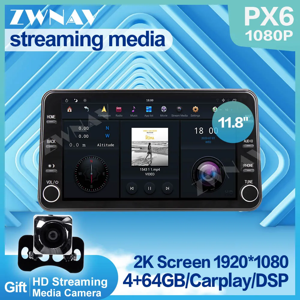 PX6 MAX-PAD 1920*1080 11.8" Android 9.0 Car Multimedia Player streaming media For Jeep Wrangler 2011-2017 radio stereo head unit - купить