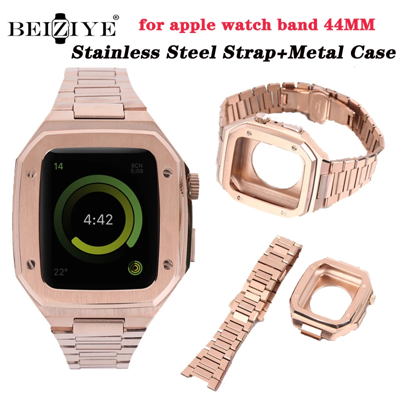 

Браслет из нержавеющей стали и металлический чехол для Apple Watch band series 6 SE 5 4, ремешок для браслета apple watch Band 44 мм