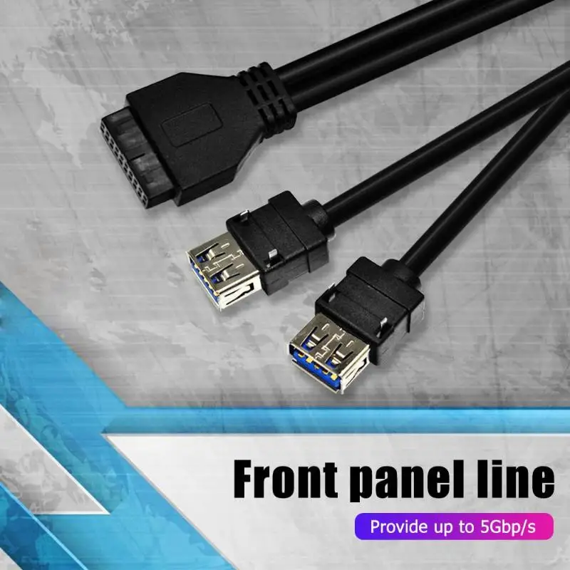 USB 3 0 кабель с передней панелью высокоскоростной 20 контактный на два порта USB3.0