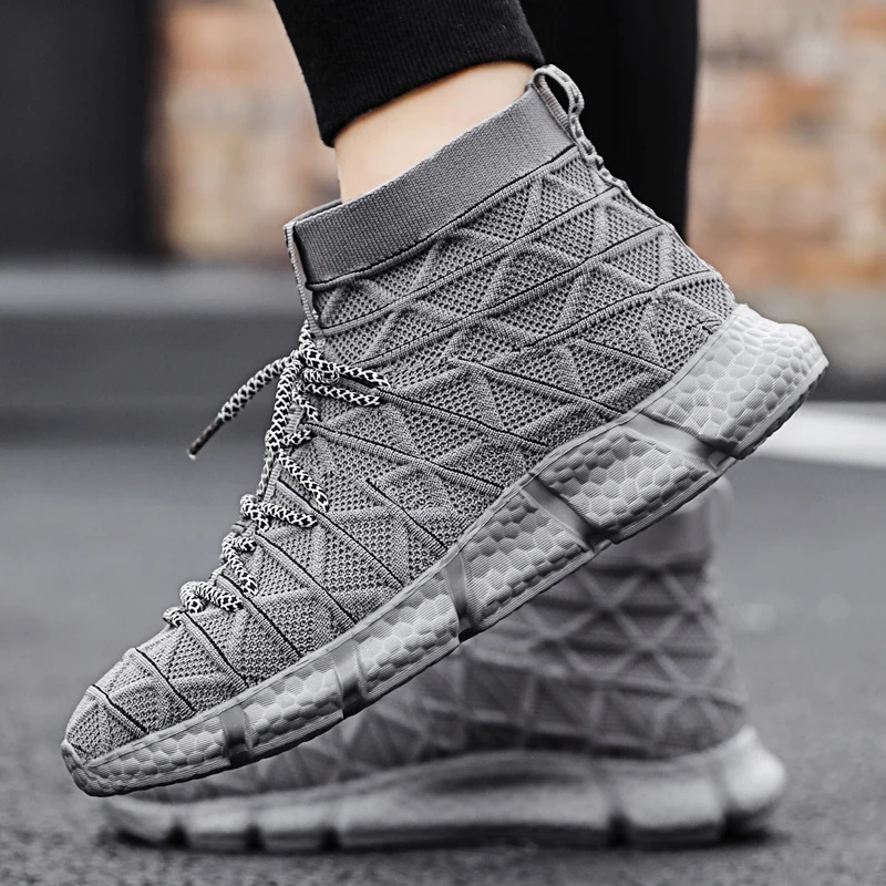 

2020 Brand Men Casual ShoesOutdoor Men Sports Sock Sneakers Chaussure Homme Shoes Trend Shoes Student High top Footwears 39-44