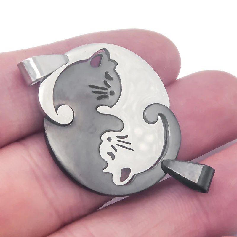 1 шт из нержавеющей стали Милый Кот Шарм ожерелье Любовник Девушка подарочный