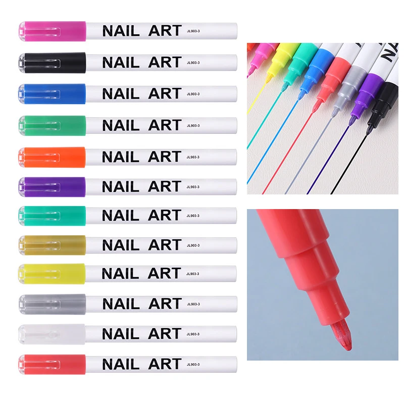 

1Pc Nail Art Painting Drawing Pen Brush Colorful Graffiti Fine Line DIY Design Polish Manicure Tool