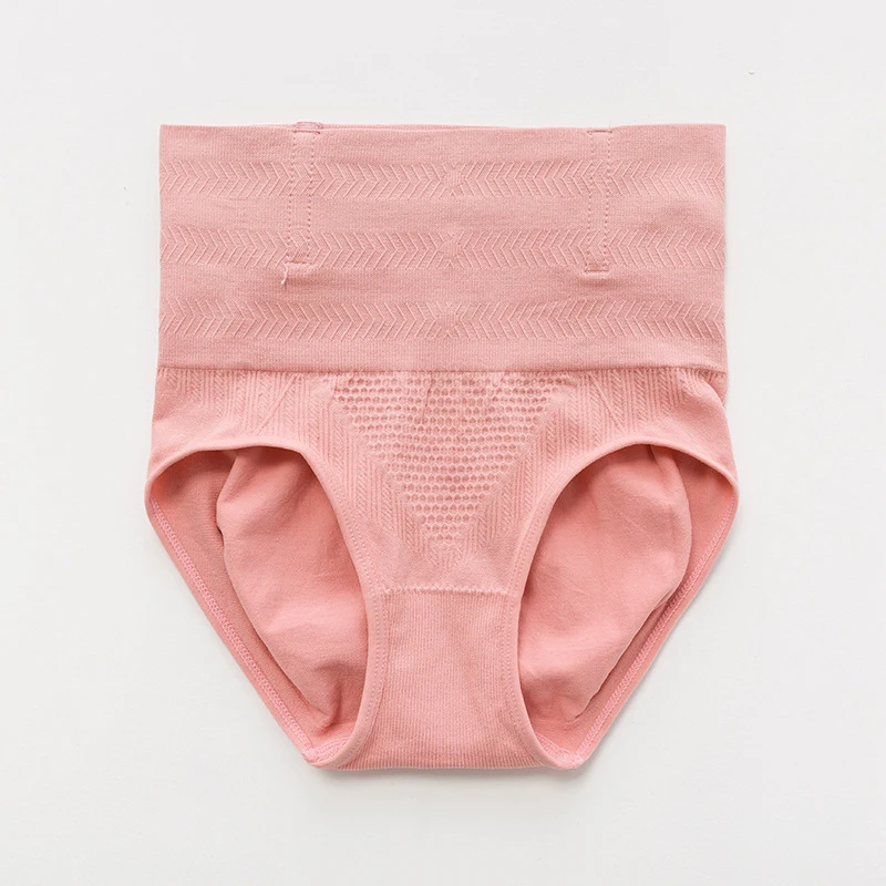 Женские хлопковые трусы с высокой талией однотонные Утягивающие бесшовный