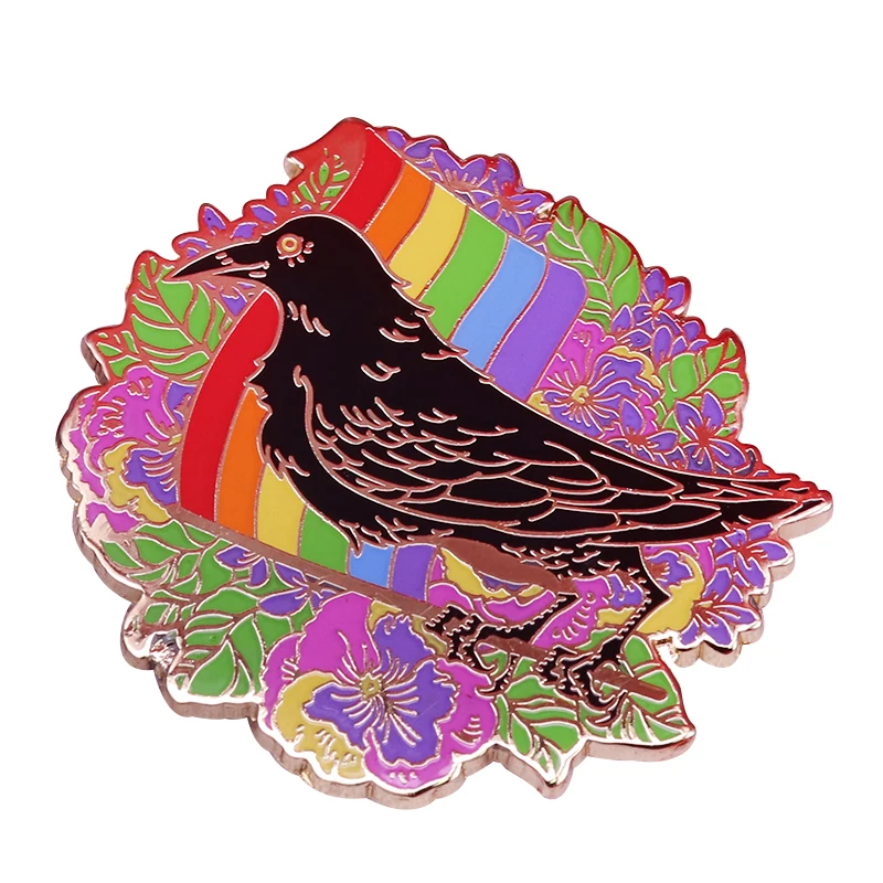 Гордость Ворон пин кормить ваших queer witchy little goth heart Фантастическая Эстетическая