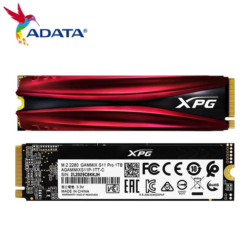 

ADATA XPG GAMMIX S11 Pro SSD 1TB M2 2280 PCIe Gen 3x4 Internal Solid State Drive NVMe 1.3 Hard Disk Storage Drive For Desktop