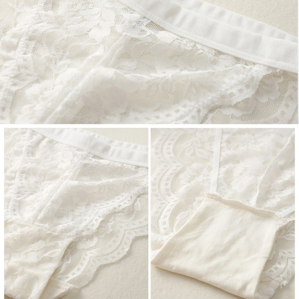 

Women's Sexy Lace Underwear Set Hollow Seamless Pad Chest Bralette Panties Backless Female Intimates