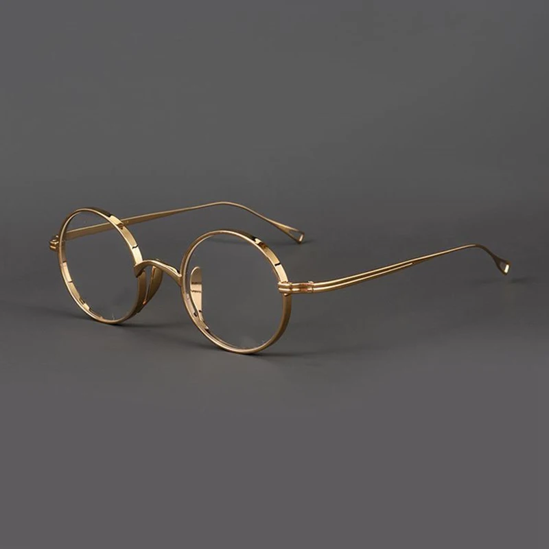 

2021 New Style Vintage Pure Titanium Eyeglasses Frame Men Round Prescription Optical Glasses Frame Women Myopia Luxury Eyewear