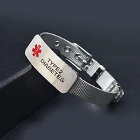 type 2 diabetes bracelet for men woman medical alert id wristband ice sos adjustable length bracelets fashion jewelry 8 3inch