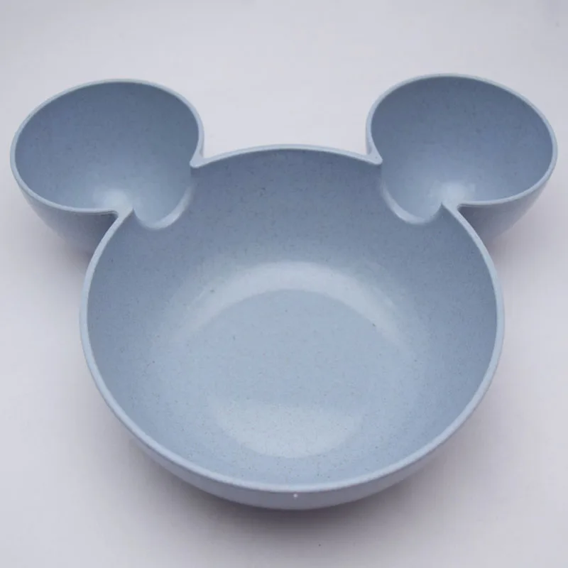 1pcs Blue Детская пшеничная соломенная столовая посуда миска детская тренировочная чаша Милая картонная посуда набор детского питания - Цвет: 1pcs Blue