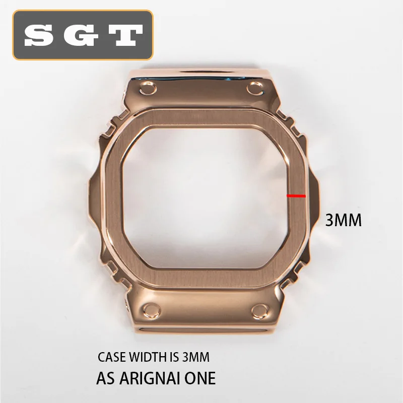 Rose Gold DW5600 GW-5000 5035 GW-M5610 watchband and case stainless steel high quality metal strap steel belt tools