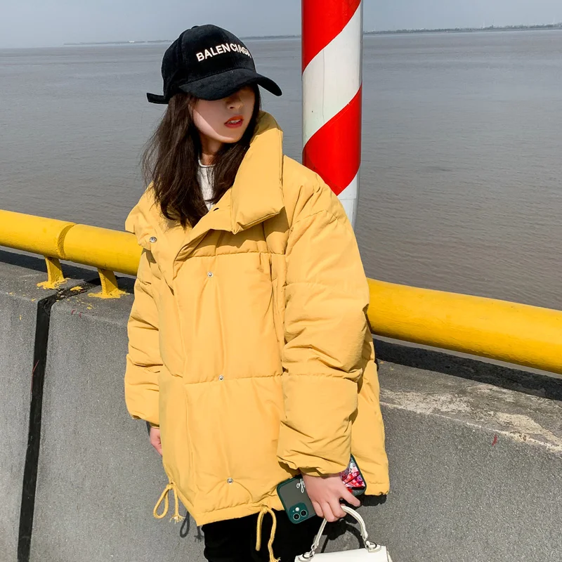 

Корейская одежда для хлеба, женское короткое пальто, модное свободное теплое пуховое хлопковое пальто, женская новая зимняя парка, пальто, в...