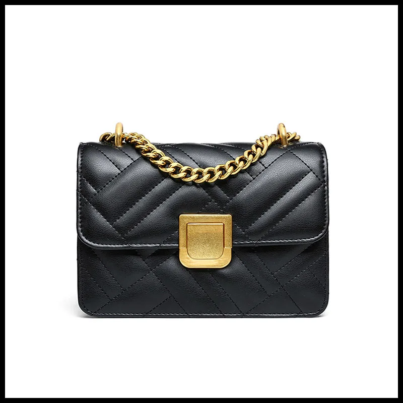 

Coated Cowhide Leather Solid Color Women Small Square Bag 2021 New Arrival Fashional Chain Crossbody Bag For Ladies