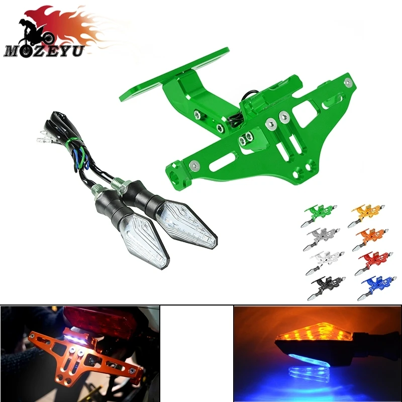 

For KAWASAKI NINJA ZX10R ZX10RR/KRT H2 / H2R CNC Motorcycle License Plate Bracket Holde Adjustable Angle ZX6R zx636 ZX10R Z750R