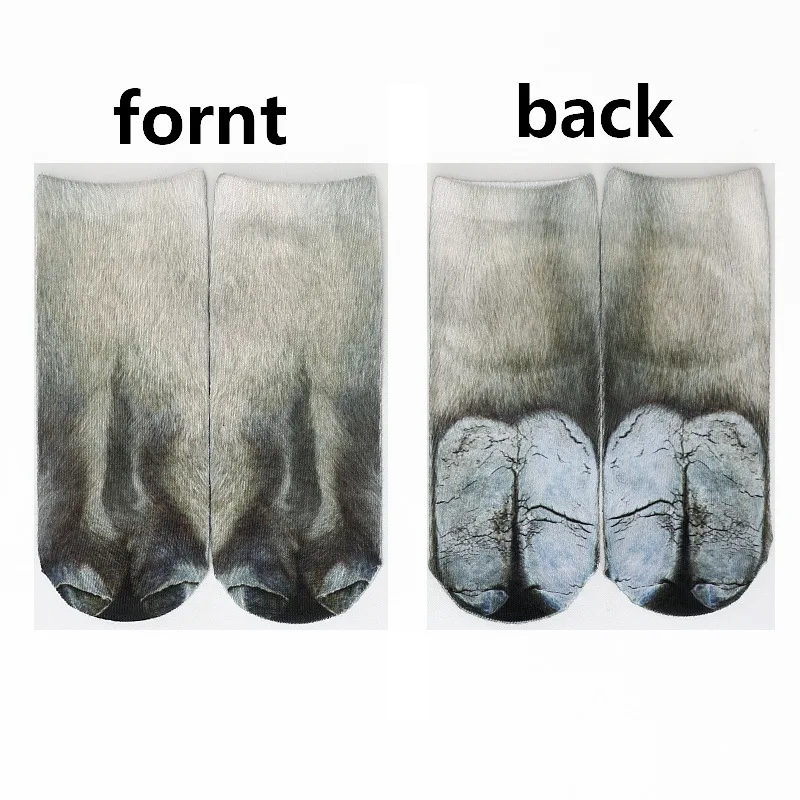 Hot Sales Unisex Sock Animal Paw Pattern 3D Print Long Socks Cat Zebra Leopard Pig Duck Paw Elastic Breathable Socks Funny Sock