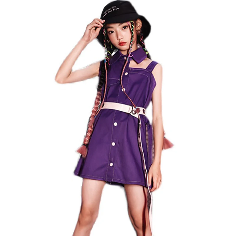 

Children's Hip Hop Jazz Suit Summer Short Sleeve Strapless Dress Children's Performance Costume Dancing Performance WD0131