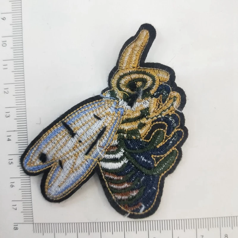 Нашивки ручной работы с бисером в виде пчелы нашивки пайетками для одежды