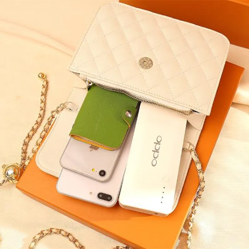 

Genuine Leather Lattice Pattern Chain Flap One-shoulder Bag Designer Crossbody Bag for Women Fashionable Purses and Handbags Cc