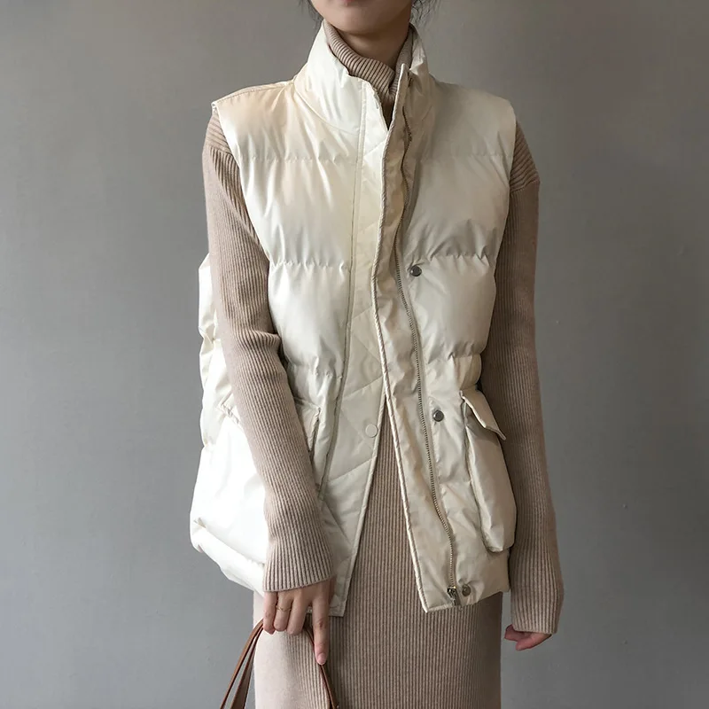 

Жилет из искусственной кожи для женщин, новинка зимы 2021, стильное корейское повседневное пальто, свободная куртка с воротником-стойкой