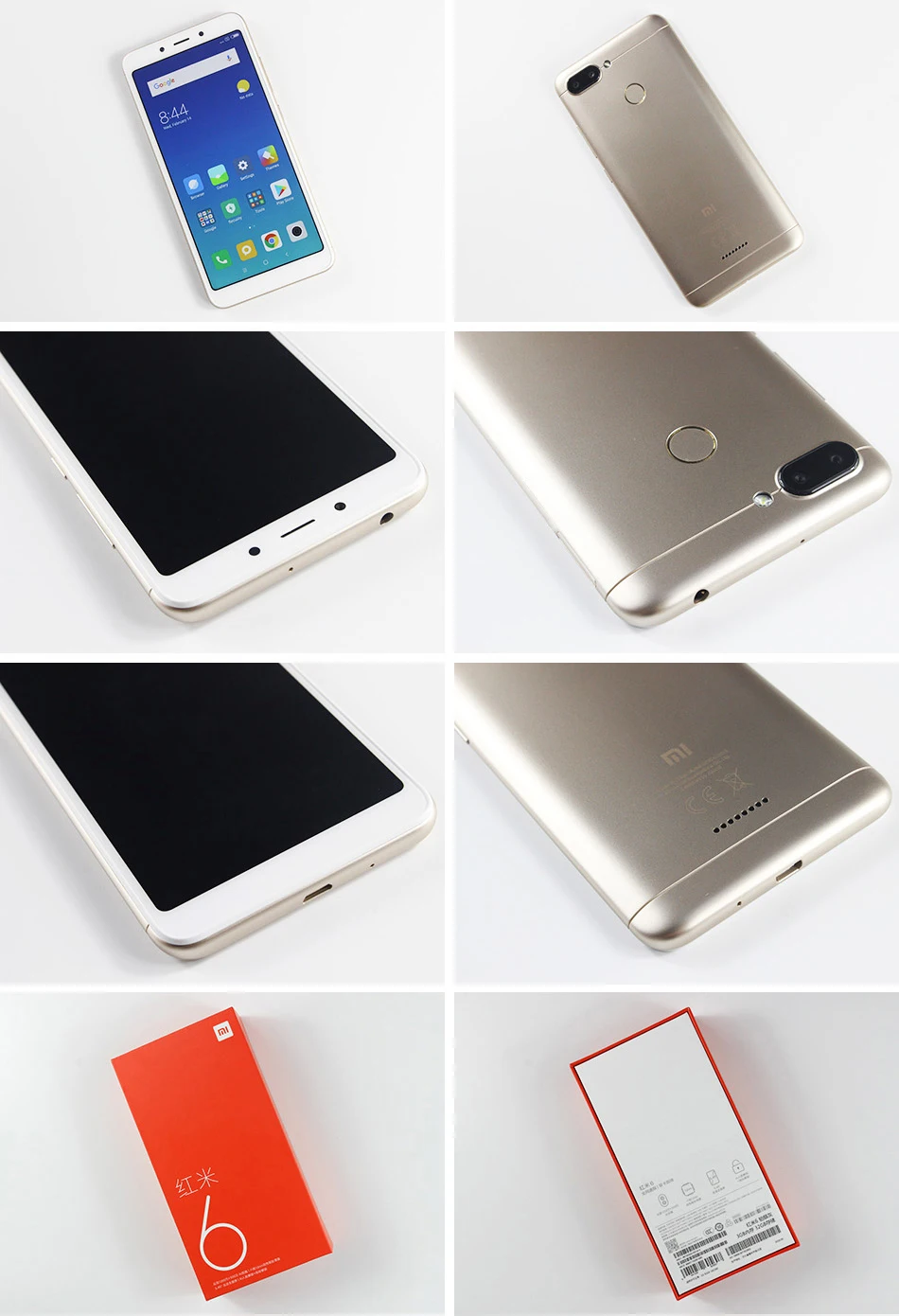 Xiaomi Redmi 6 с глобальной прошивкой, 3 ГБ ОЗУ, 32 Гб ПЗУ, смартфон Helio P22, четыре ядра, камера 12 Мп+ 5 МП, 5,4" 18:9, полный экран, 3000 мА/ч