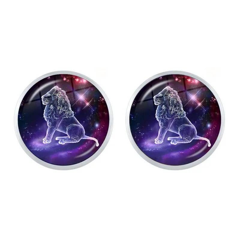 Серьги-гвоздики со знаками Зодиака гороскоп астрология Лев телец Gemini весы Девы