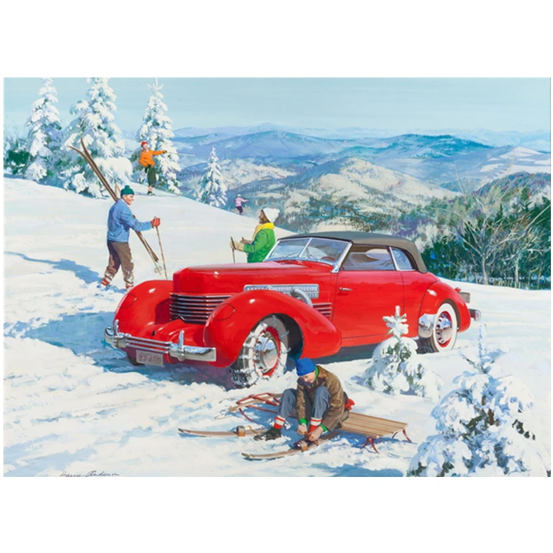 

Classic Vintage Car Series Paintings Jigsaw Puzzle 1000 Pieces Wooden Educational Assembly Toy for Adults/Children/Kids