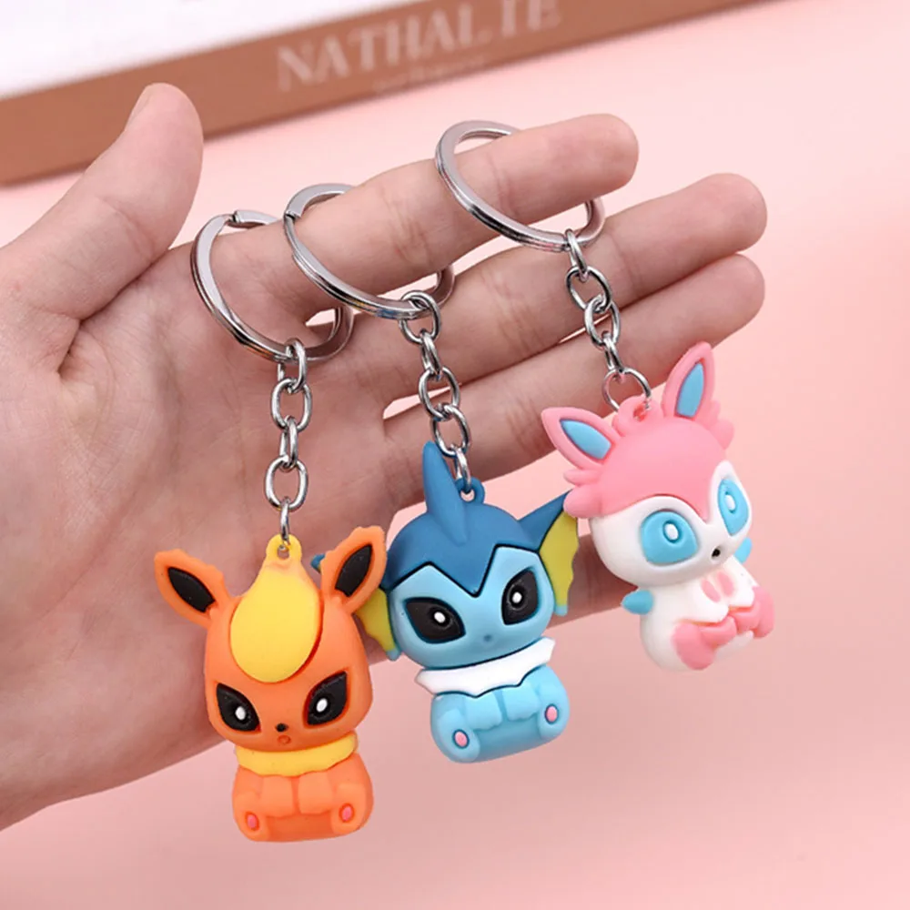 Брелок для ключей с покемоном Eevee Пикачу экшн фигурка TOMY Мультяшные аниме милые