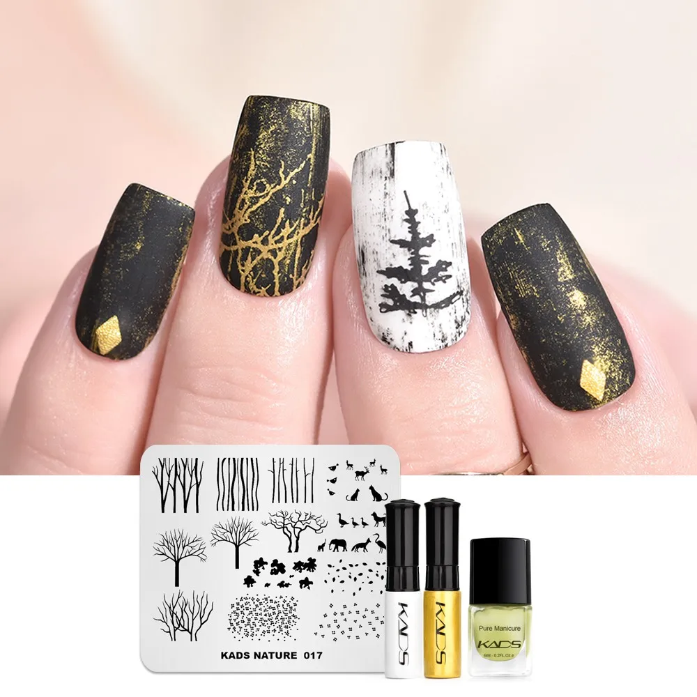 set 6 KADS Nail Art штампованные пластины природа Мода серии шаблоны для стемпинга рисунки для маникюра Лак для стемпинга трафарет для штамповки - Цвет: set 6