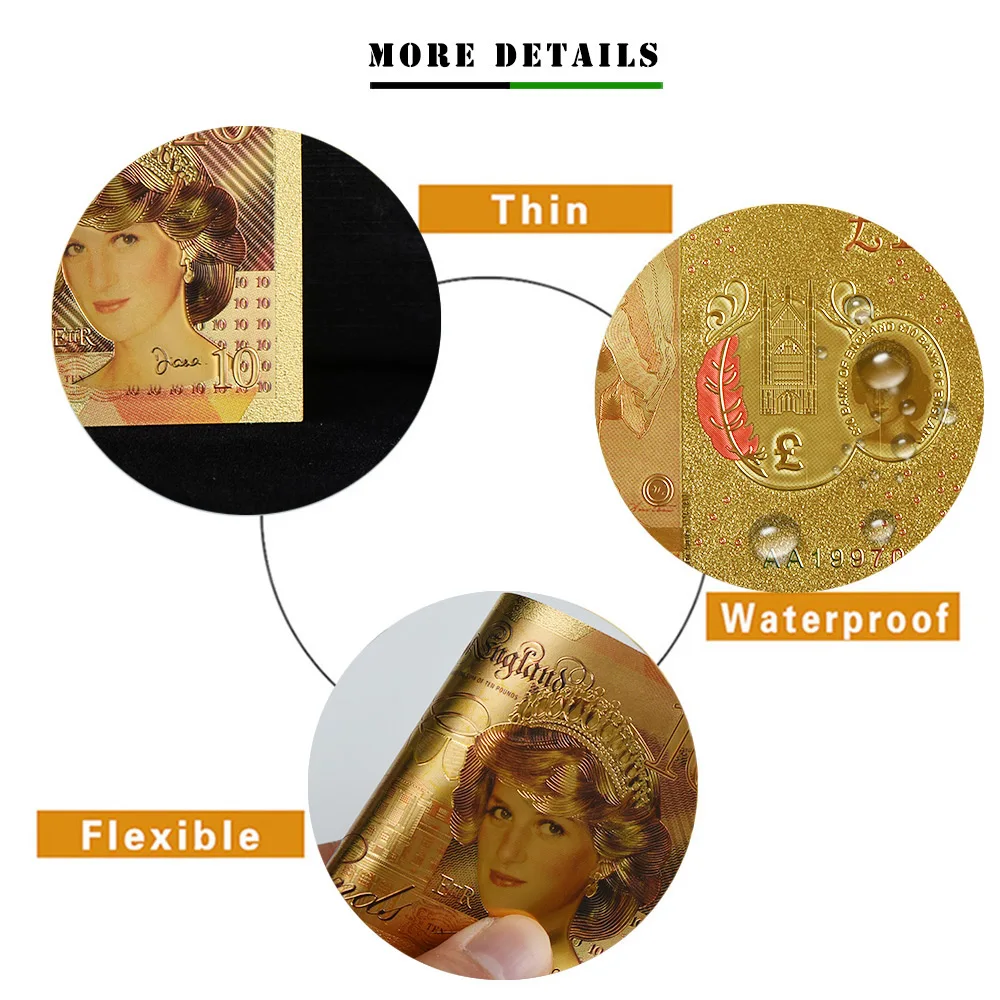 WR принцесса Уэльса вызов Ложные счета 10 шт. цветные десять фунтов Банкноты