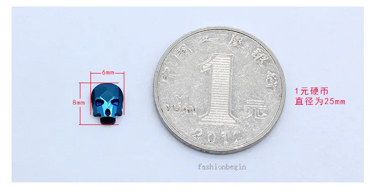 20p 6*8 мм кости черепа украшение для ногтей ювелирное изделие на ногти стразы