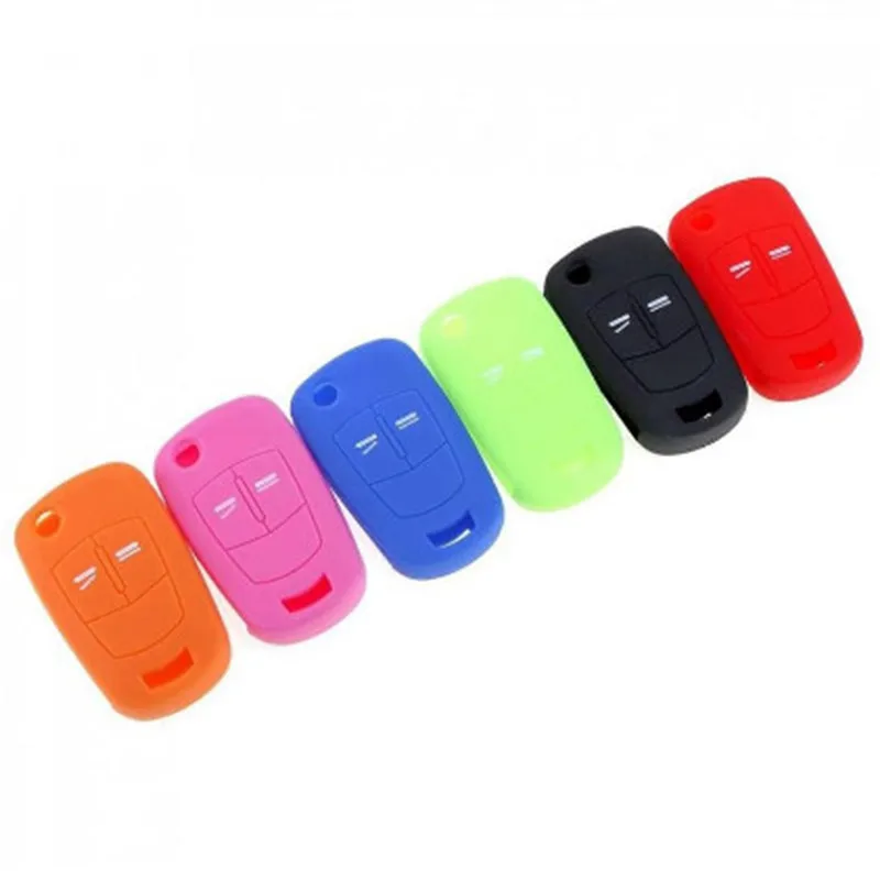 1 шт. 2 кнопки Светящийся красный черный силиконовый чехол для ключей от машины opel