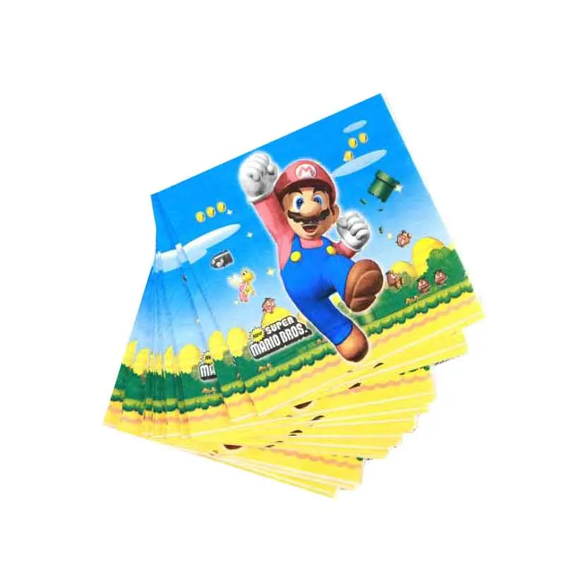 

Super Mario Theme Tableware Set Kids Happy Birthday Party Decoration Cupcake Topper Plates Cups Tablecloth Cover Banner