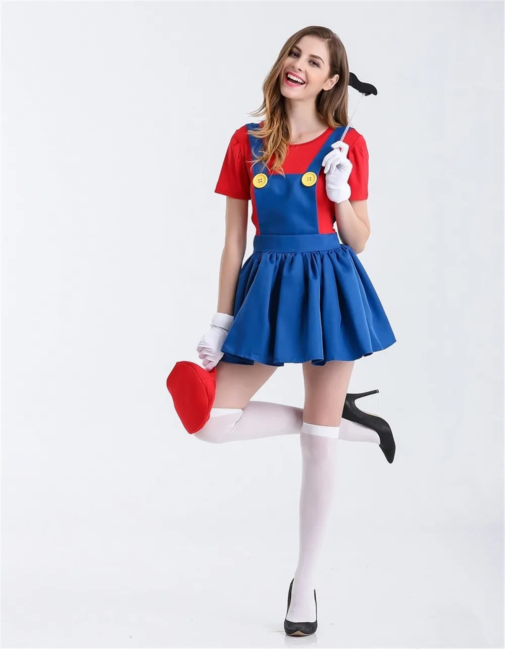 Женский костюм супер Марио карнавальные костюмы для взрослых платье Супер |