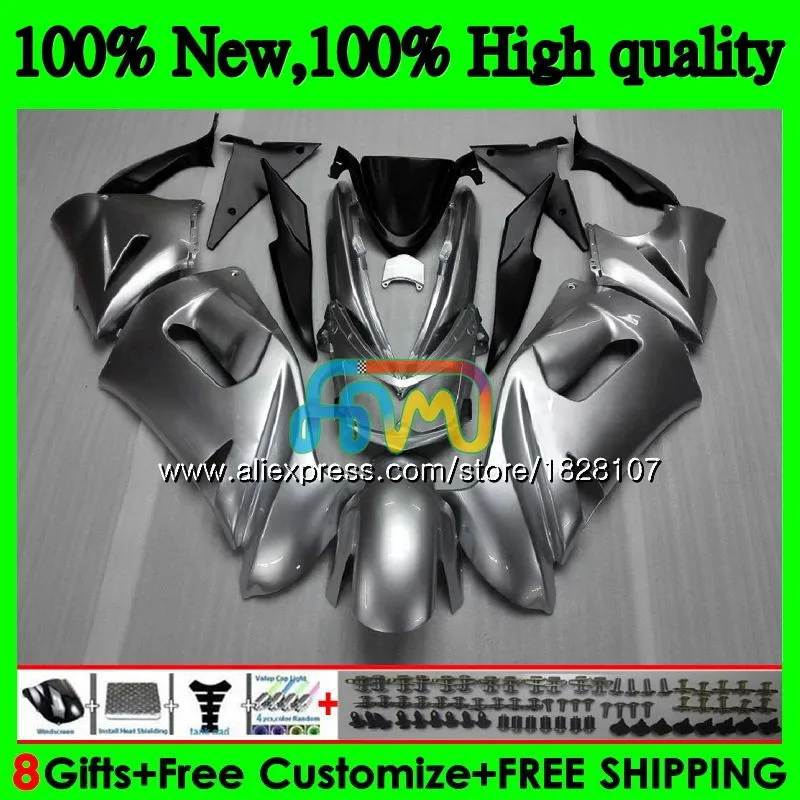 

Body For KAWASAKI 650R ER6 F 650 R ER 6 F ER6F 06 gloss silver 650R-ER6F 6BS.8 ER-6F ER 6F 06 07 08 2006 2007 2008 Fairing kit