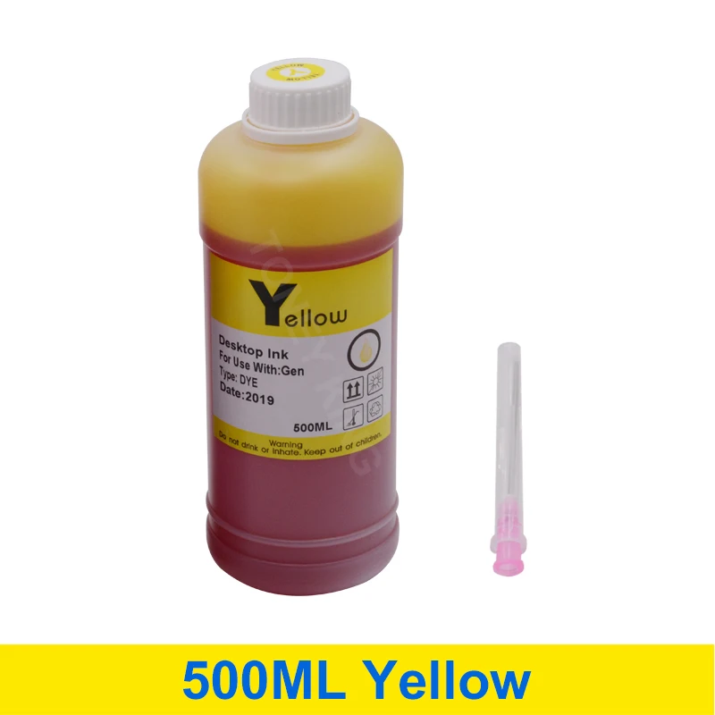 Yellow Toney universal(король 500 мл флакон принтер чернила для заправки комплекты для HP 123 122 121 302 304 300 650 652 21 22 140 141 901 350 XL чернильные картриджи - Цвет: Yellow