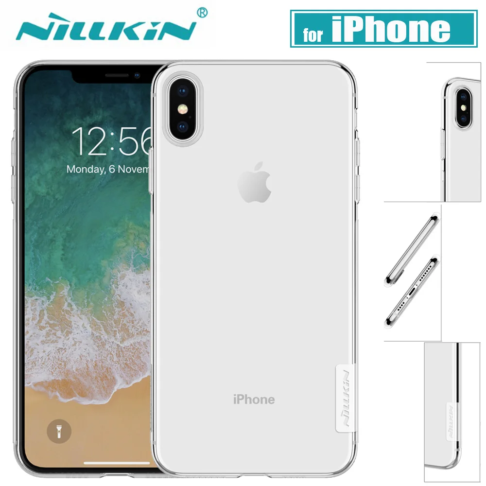 Для iPhone X XR XS Max чехол Nillkin из ТПУ 0 6 мм Ультратонкий Мягкий для телефона силикона 12 8