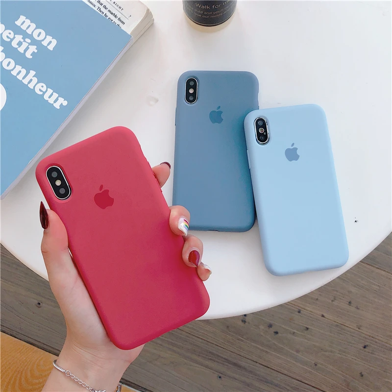Жидкий силиконовый чехол для iPhone 6S 7 8Plus X XR XS Max Клюква фрукты мягкий на заднюю