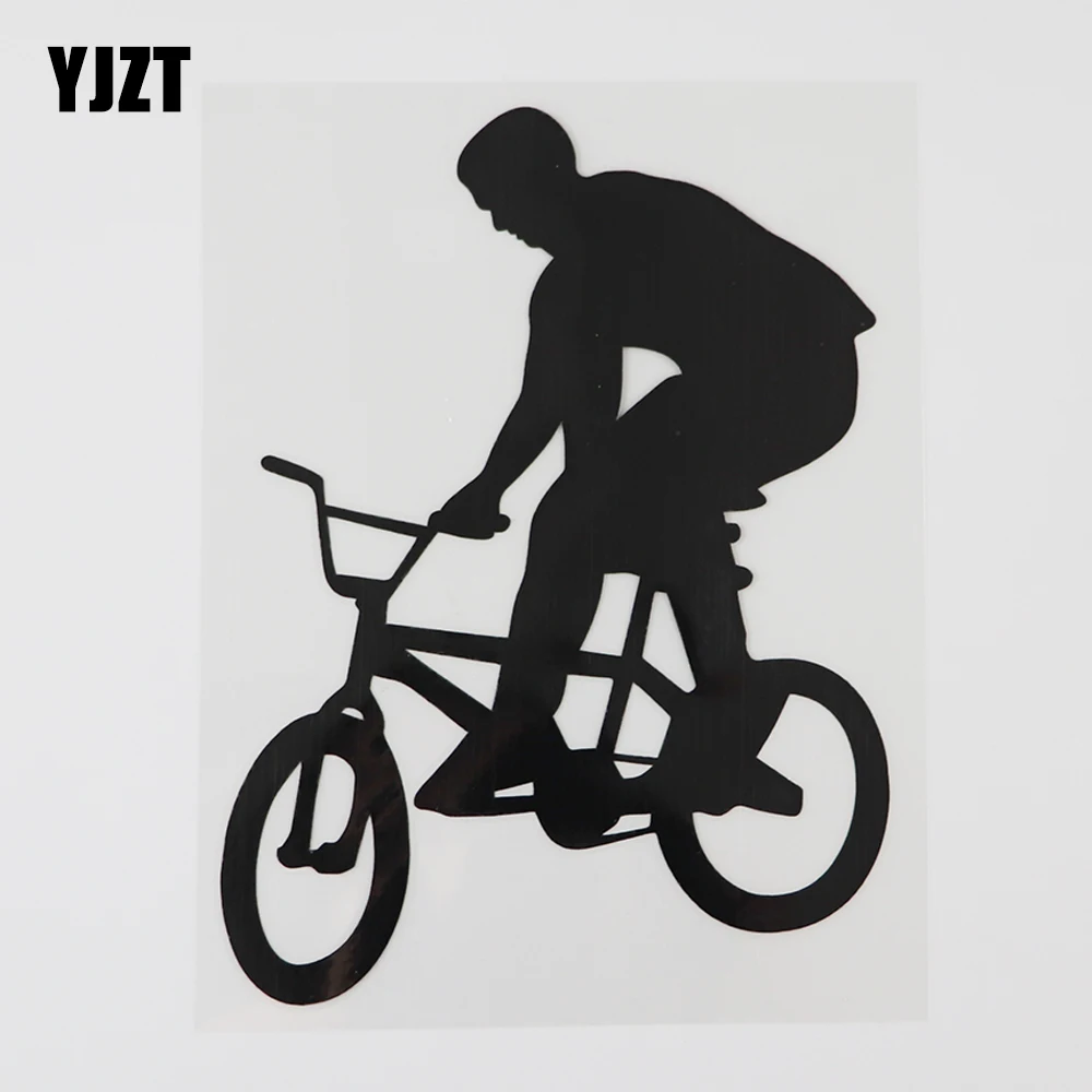 

YJZT 12.2CMX16.4CM Freestyle Bicycle Extreme Decal Vinyl Car Sticker Black/Silver 8A-1122