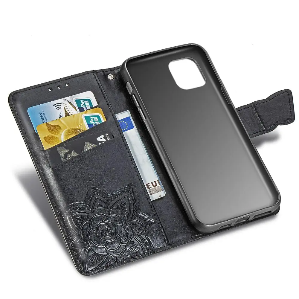Case for iphone 11 Pro max 6 6S 7 8 plus X XS XR MAX PU Leather wallet phone case panel bracket deck Bank card blue |