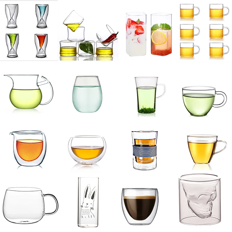 Утолщенная стеклянная яркая чашка термостойкий чайный сепаратор цветная ручка