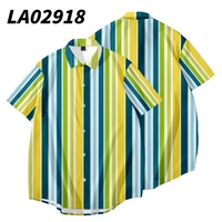 large size mens shirt summer short sleeve shirt for men multi color striped shirt plus size mens shirts hawaiian shirt beach