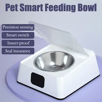 pet dog intelligent feeding bowl keeps fresh moisture proof battery powered operated automatic pet cat feeder