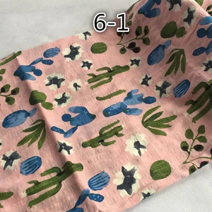 6-1 Тонкая летняя рубашка, материал: Цветочный лен, хлопок, креп, ткань 100*145 см - Цвет: 6-1