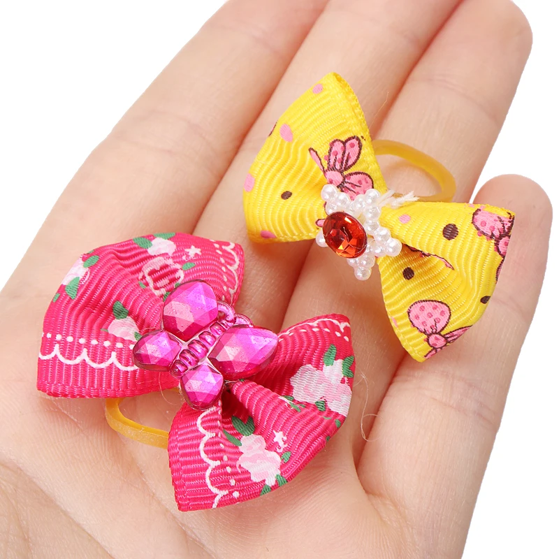 30 шт./лот 3-4 см аксессуары для ухода за домашними животными банты волос ручной