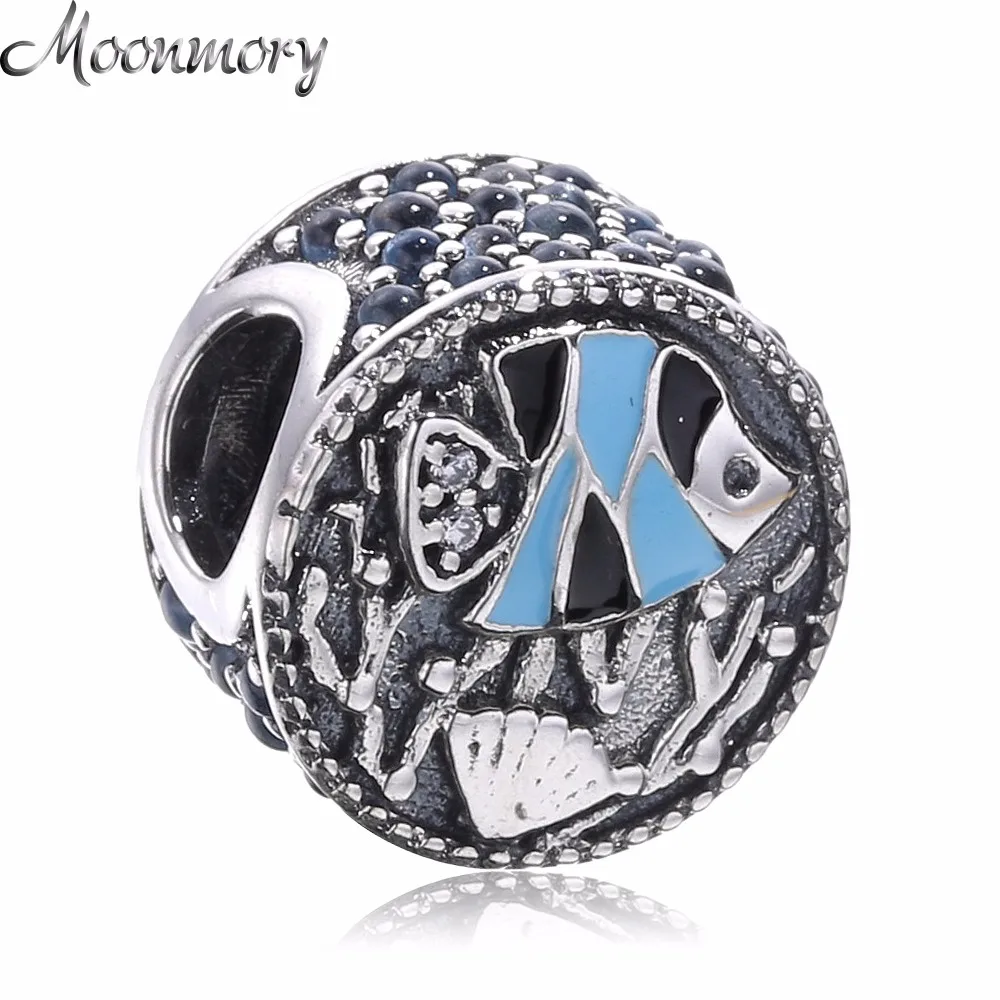 Moonmory морская рыба коралловый океан жизнь очаровательное серебряное изделие с