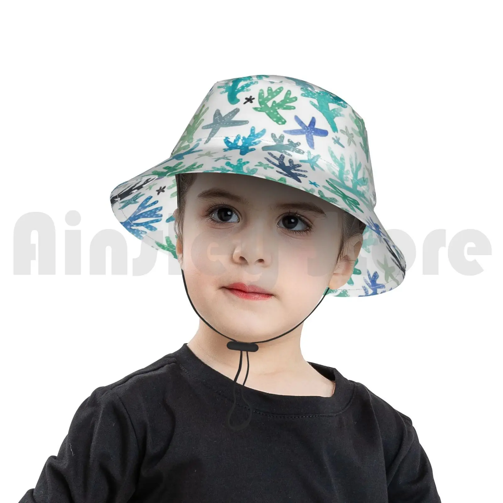 Солнцезащитная шляпа с принтом кораллов и морских звезд