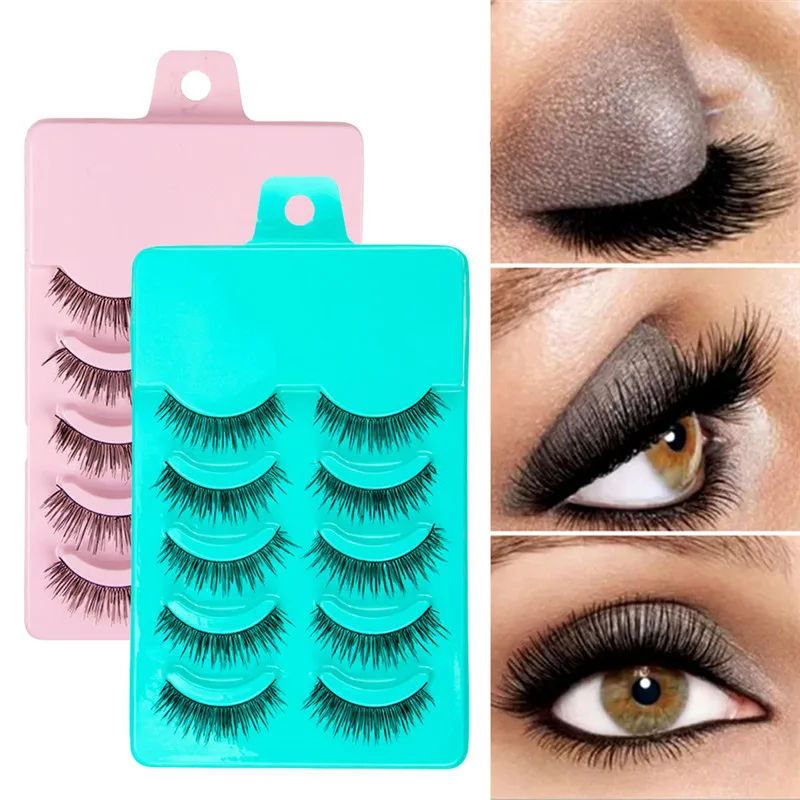 DINGSEN 5 пар натуральных накладных ресниц толстые длинные 3D норковые ресницы для