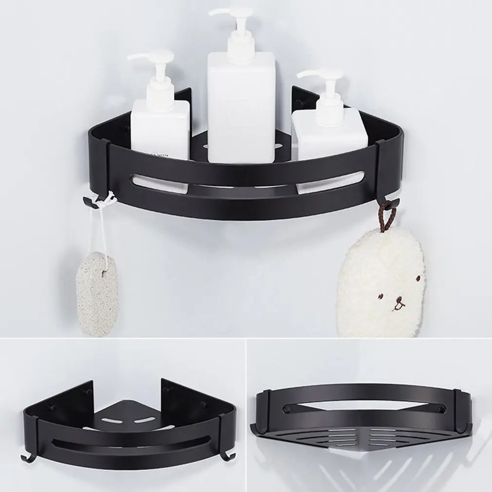 

Bathroom Corner Triangle Shelf Shelf Kitchen Organizer Toilet Storage Basket No Drilling Aluminum Shelf
