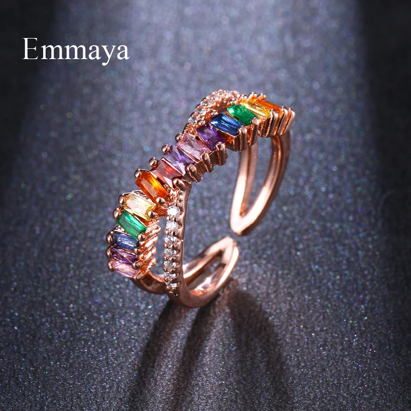 Женское кольцо с пряжкой из фианита Emmaya элегантное регулируемое вечернее цвета