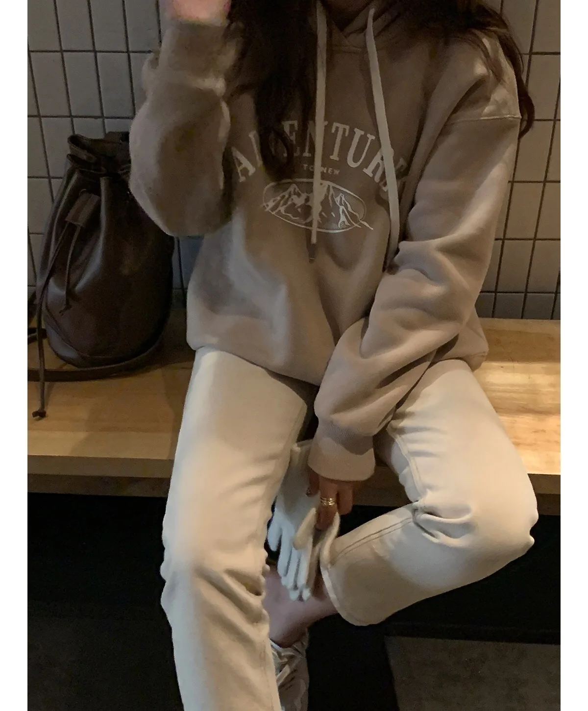 

Qooth Oversized Hoodies Gothic Harajuku Streetwear Chic Letter Print Sweatshirt Navy Grey Hoodies Women Loose Pullover QT443