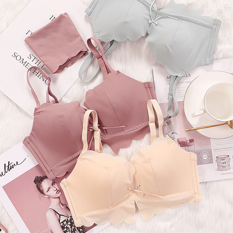 DERUILADY Comfortable Seamless Bras For Women Simple Solid Color Wireless Bralette Adjustable Push Up Bra Sexy Lingerie C Cup | Женская